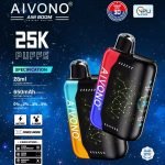 Aivono Aim Boom 25000 25K Puffs Disposable E-Cigarette Vape | Space Galaxy Vape Pen with 3D Smart Screen, Dual Mesh Coil