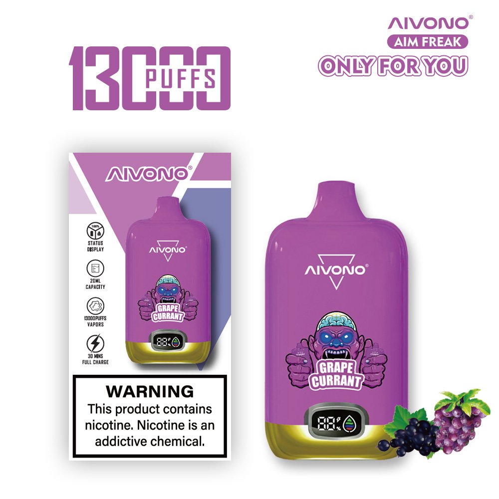 Aivono Aim Freak 13000 13K Puffs Disposable E-Cigarette Vape Pen | Mesh Coil Vape with 20ml Nic Salt Juice, 1.0Ω Mesh Coil & LED Display - Image 10