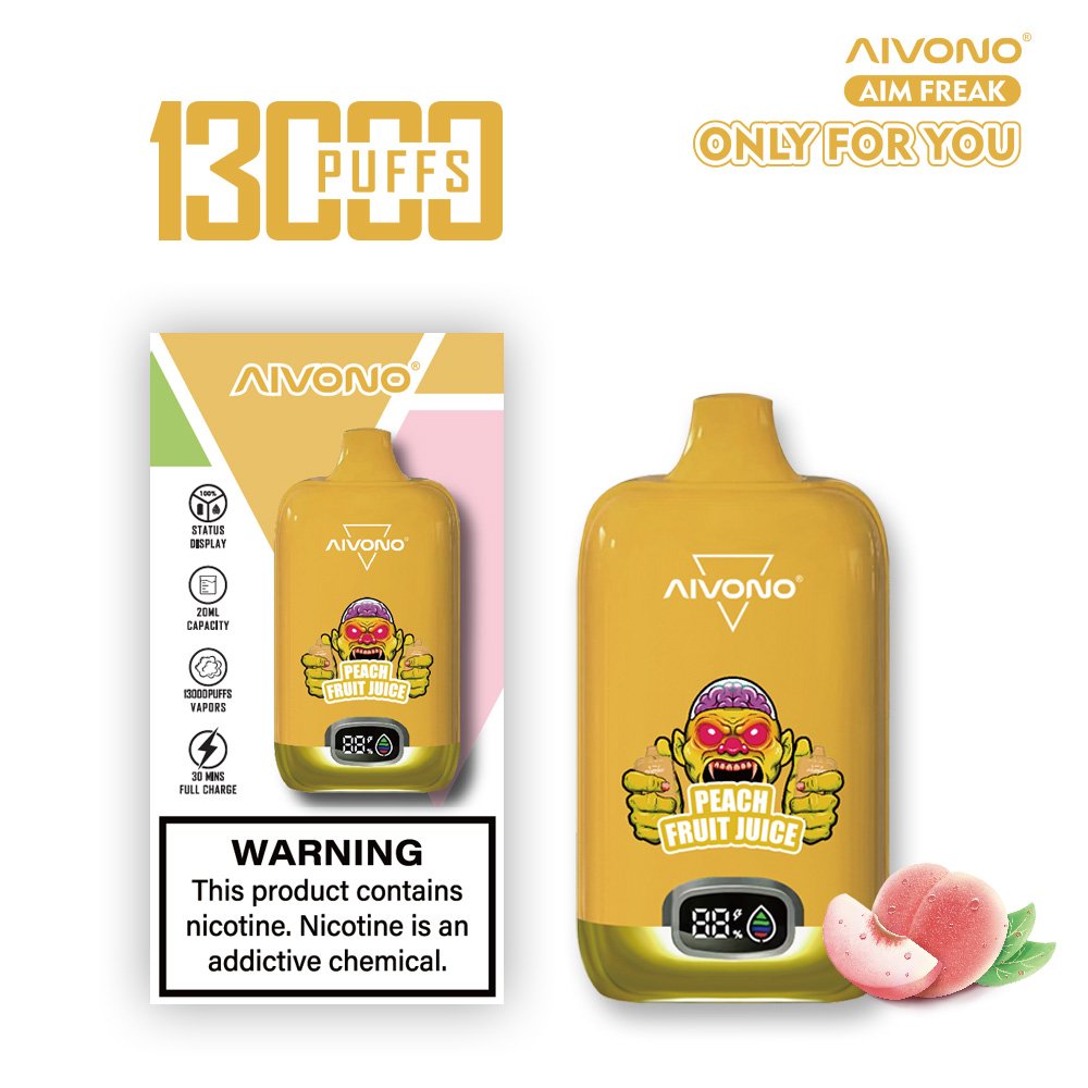 Aivono Aim Freak 13000 13K Puffs Disposable E-Cigarette Vape Pen | Mesh Coil Vape with 20ml Nic Salt Juice, 1.0Ω Mesh Coil & LED Display - Image 7