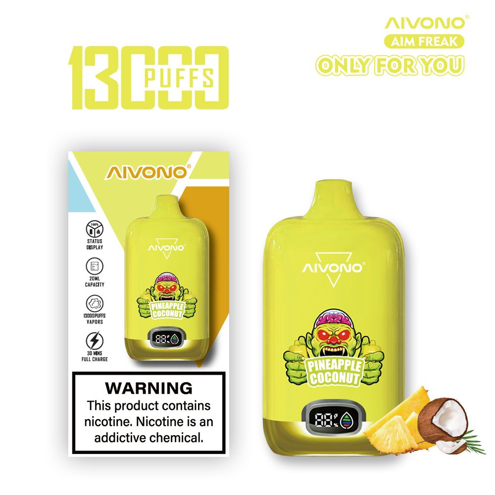 Aivono Aim Freak 13000 13K Puffs Disposable E-Cigarette Vape Pen | Mesh Coil Vape with 20ml Nic Salt Juice, 1.0Ω Mesh Coil & LED Display - Image 6