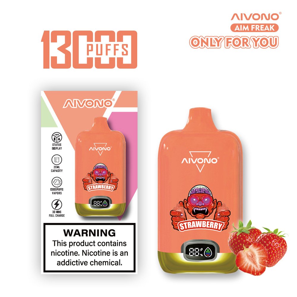 Aivono Aim Freak 13000 13K Puffs Disposable E-Cigarette Vape Pen | Mesh Coil Vape with 20ml Nic Salt Juice, 1.0Ω Mesh Coil & LED Display - Image 4