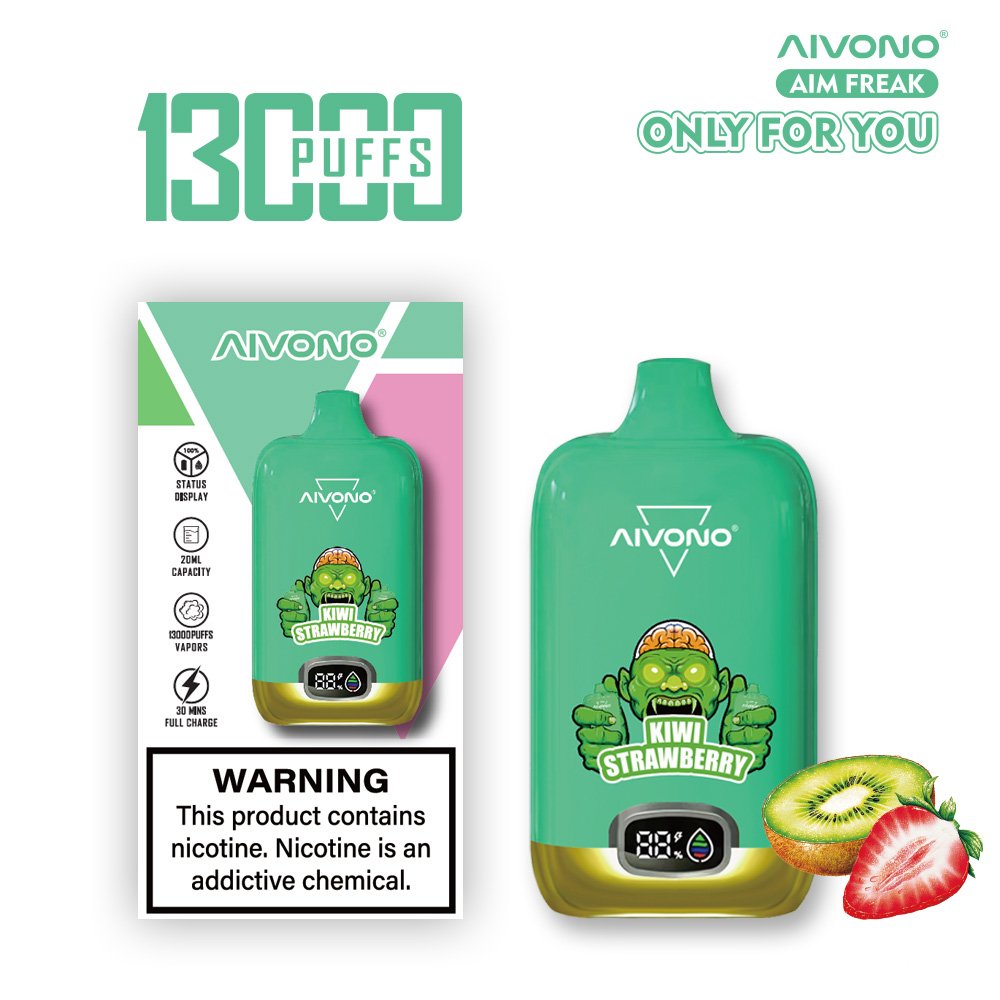Aivono Aim Freak 13000 13K Puffs Disposable E-Cigarette Vape Pen | Mesh Coil Vape with 20ml Nic Salt Juice, 1.0Ω Mesh Coil & LED Display - Image 3