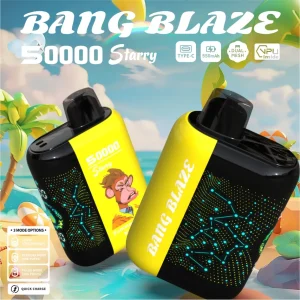 Bang Blaze Starry 50000 50K Puffs Disposable Vape | Big Puff Monkey Vape with Smart Screen, Multi Modes, 0%-5% Nic & 12 Tasty Flavors