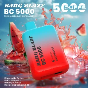 Bang Blaze BC 5000 5K Puff Disposable Vape | Handy Vape Rechargeable with 13mL E-Liquid & 2%/3%/5% Nicotine Salt | 12 Flavors