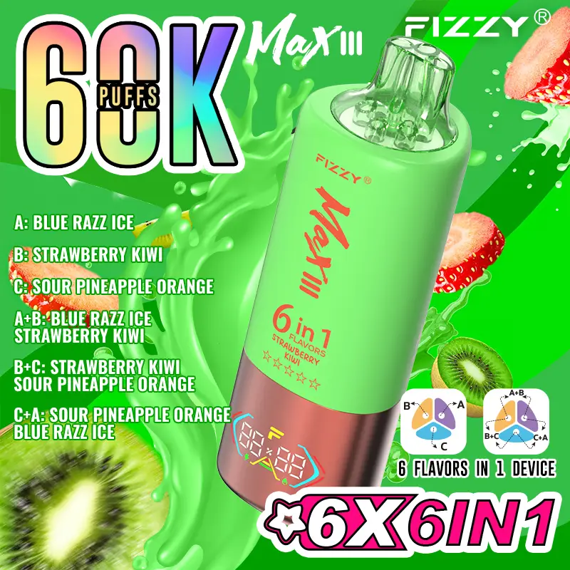 Fizzy Max III 6in1 60000 Puffs Disposable Vape Wholesale - Image 8