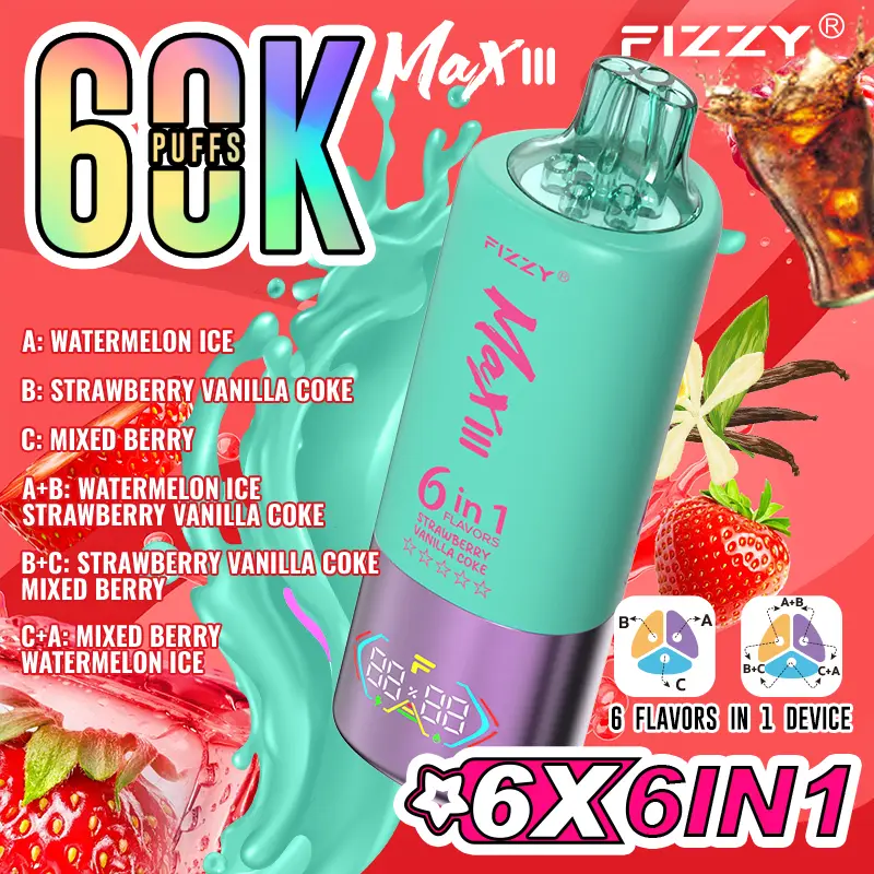Fizzy Max III 6in1 60000 Puffs Disposable Vape Wholesale - Image 10