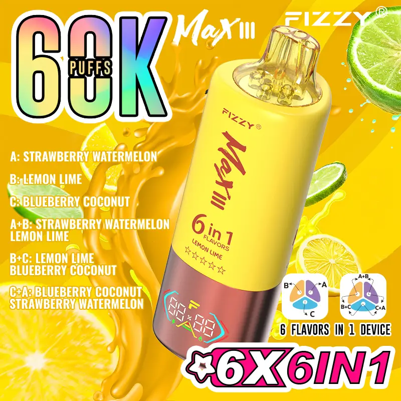 Fizzy Max III 6in1 60000 Puffs Disposable Vape Wholesale - Image 11