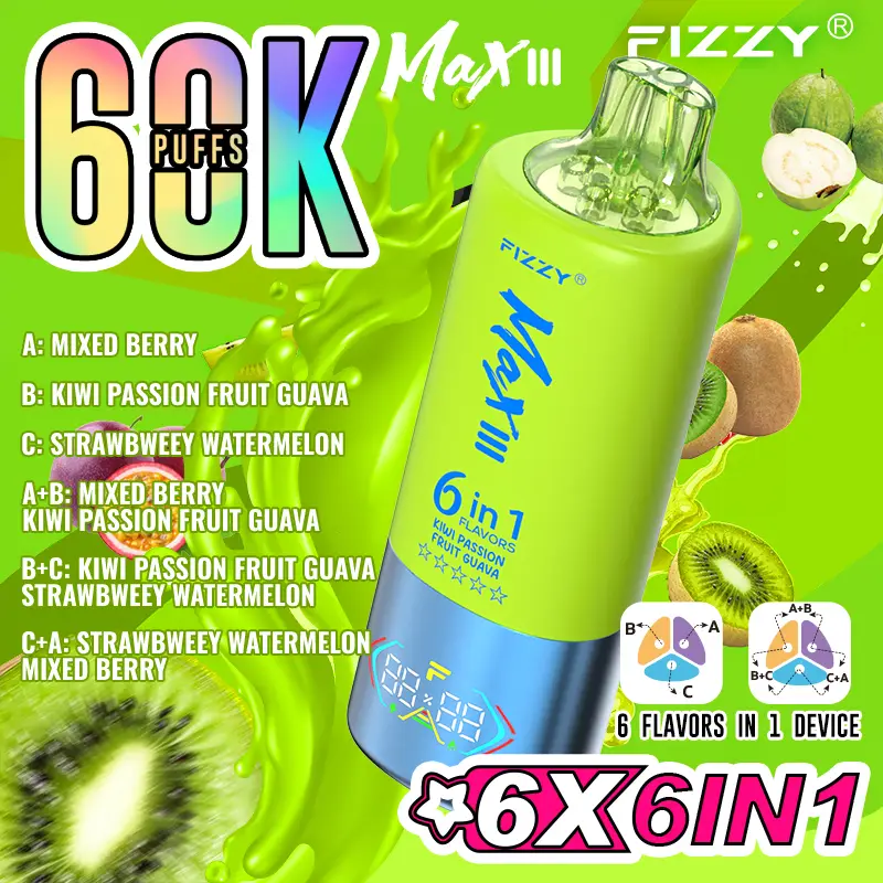Fizzy Max III 6in1 60000 Puffs Disposable Vape Wholesale - Image 3