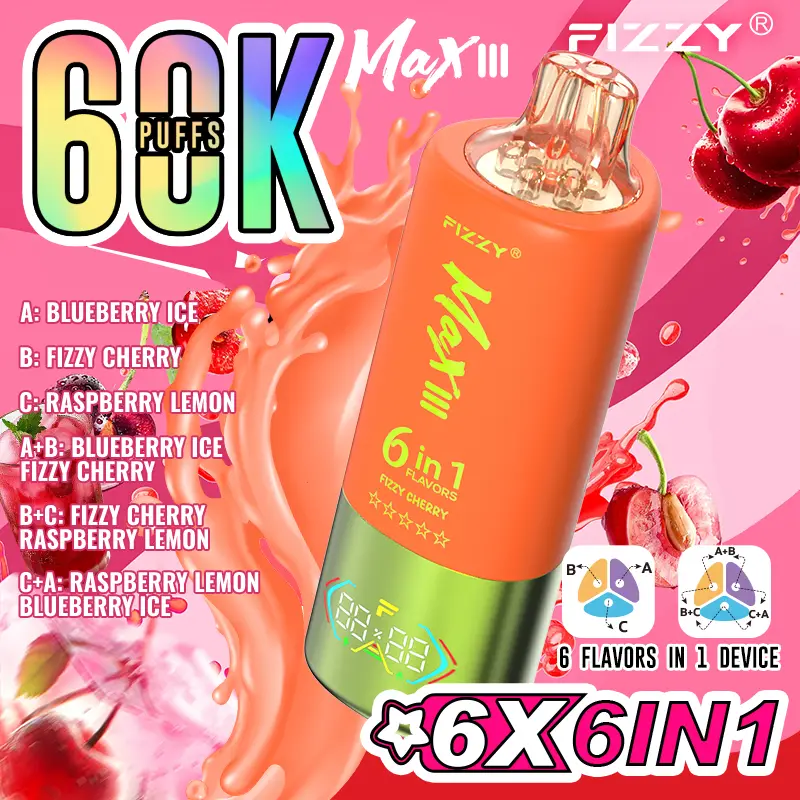 Fizzy Max III 6in1 60000 Puffs Disposable Vape Wholesale - Image 4