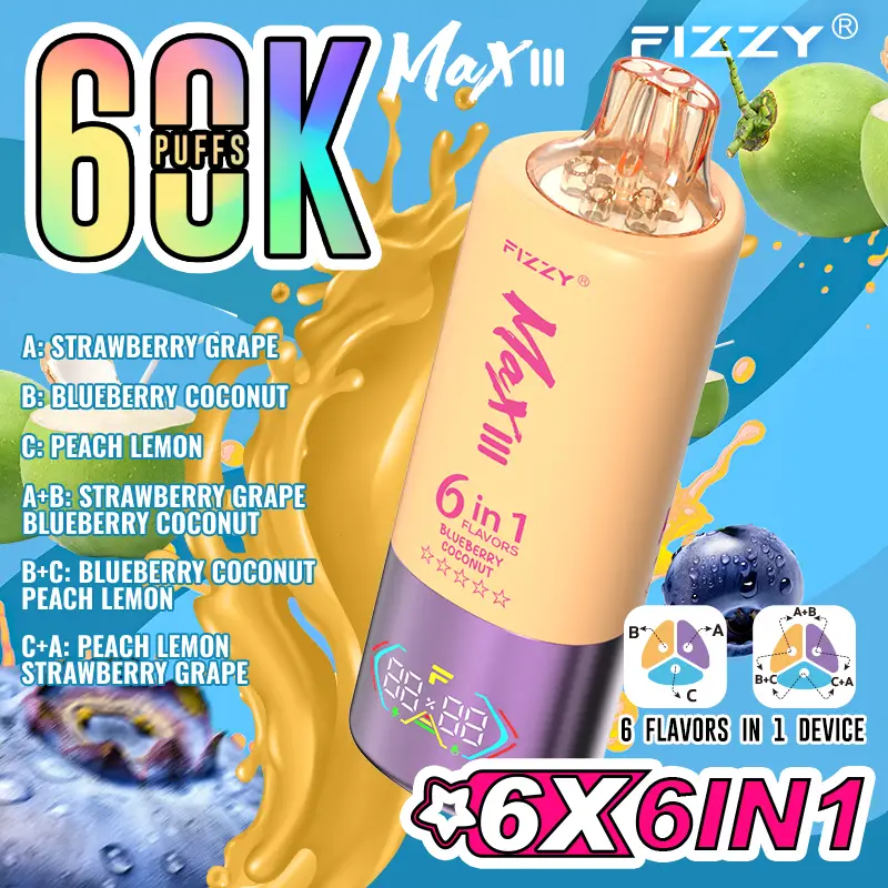 Fizzy Max III 6in1 60000 Puffs Disposable Vape Wholesale - Image 5