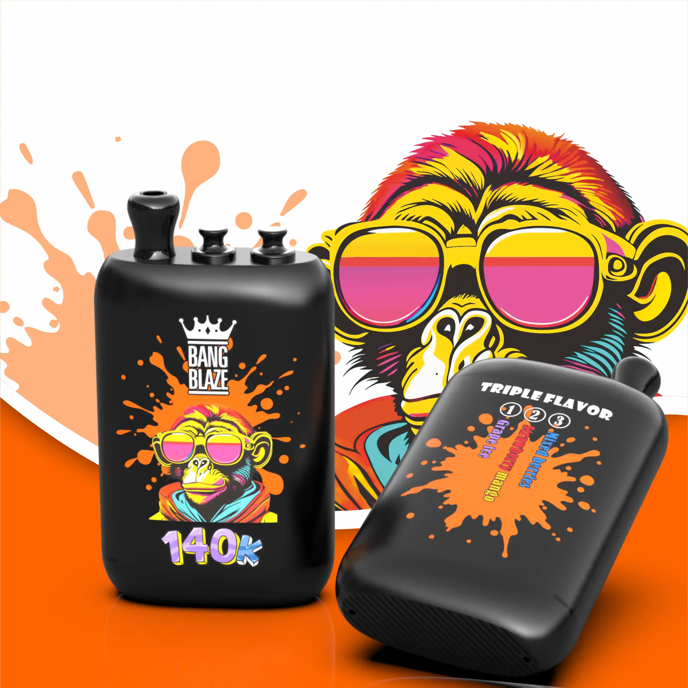 Bang Blaze 140K Puffs 3 Flavors in 1 Disposable Vape | Rechargeable Big Puff Vape with Multi Pods & Monkey Design, 2%/5% Nicotine Salt - Image 10