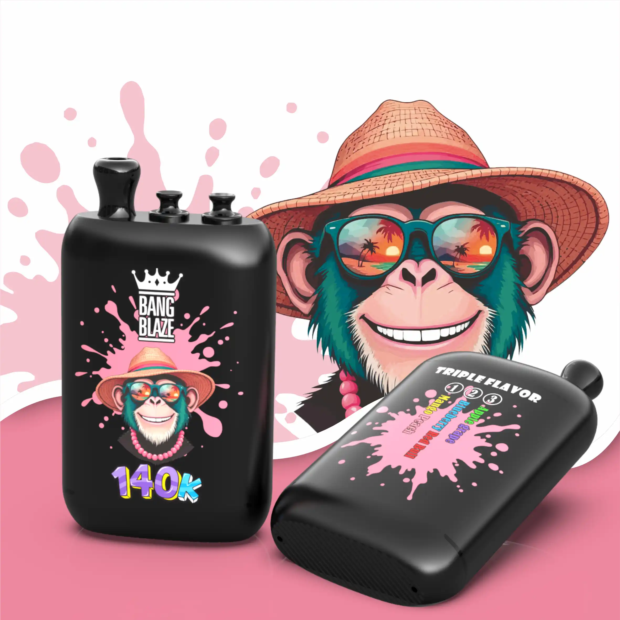 Bang Blaze 140K Puffs 3 Flavors in 1 Disposable Vape | Rechargeable Big Puff Vape with Multi Pods & Monkey Design, 2%/5% Nicotine Salt - Image 8