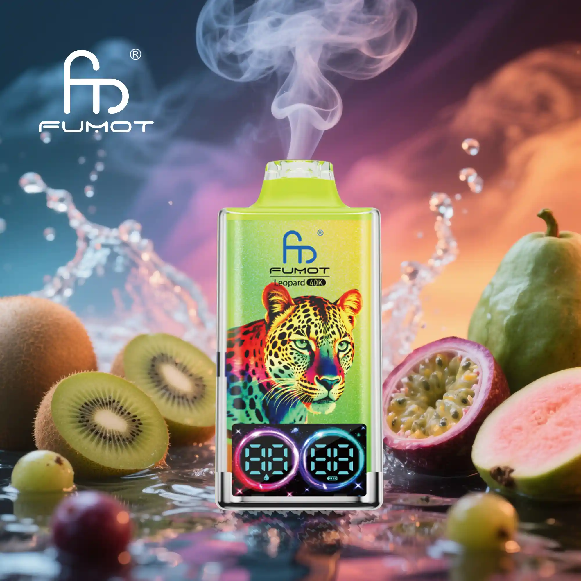 Big Puff Fumot Leopard 40K Vape Rechargeable | Long Lasting Disposable E-Cigarette with 0%-5% Nicotine, Digital Screen & RGB Light - Image 14