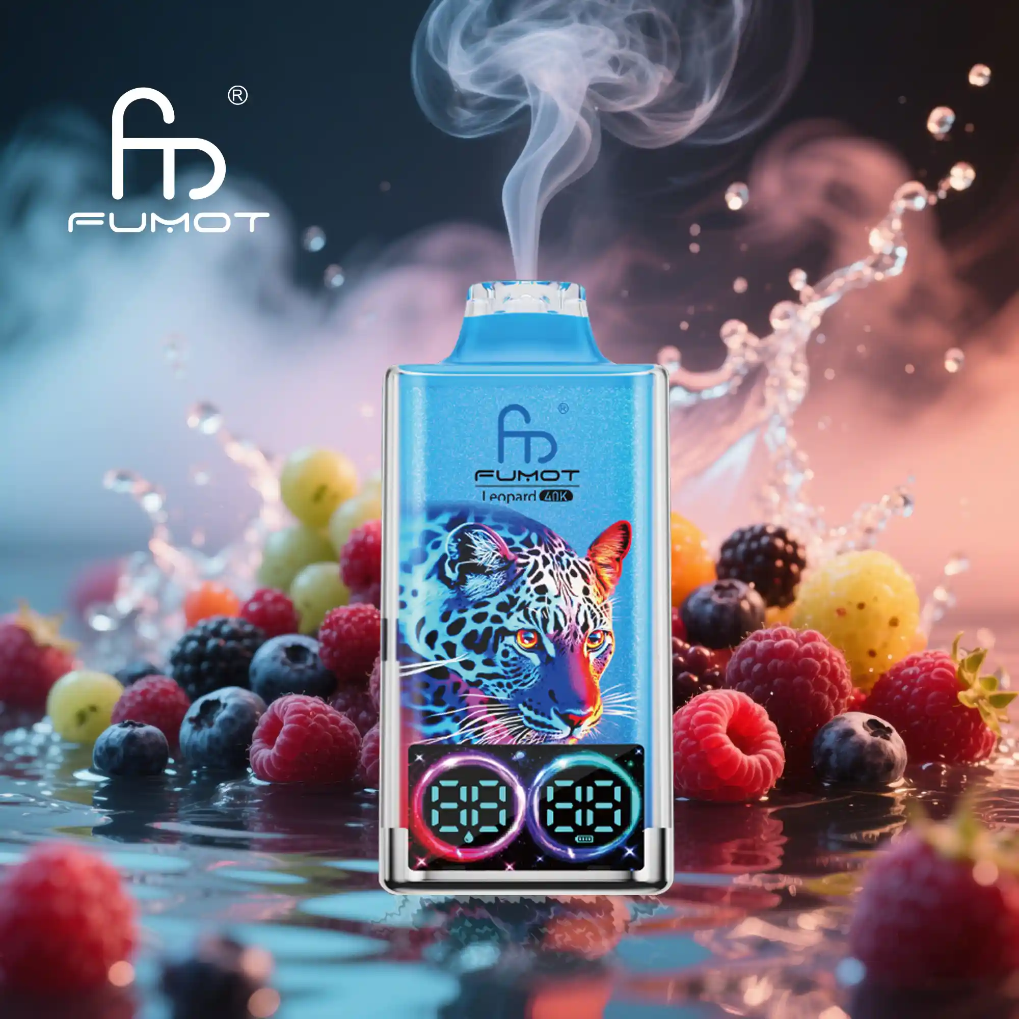 Big Puff Fumot Leopard 40K Vape Rechargeable | Long Lasting Disposable E-Cigarette with 0%-5% Nicotine, Digital Screen & RGB Light - Image 15