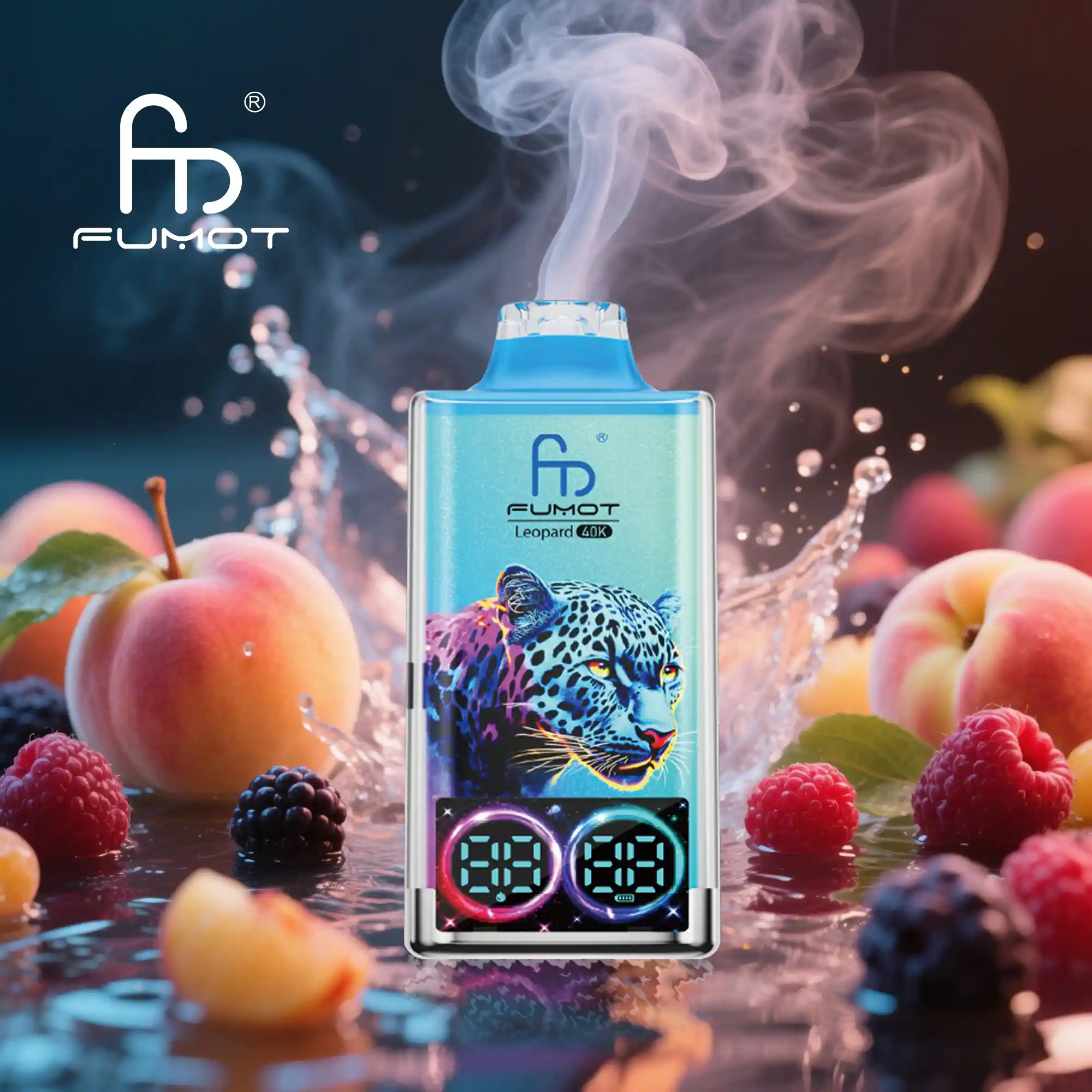 Big Puff Fumot Leopard 40K Vape Rechargeable | Long Lasting Disposable E-Cigarette with 0%-5% Nicotine, Digital Screen & RGB Light - Image 6