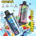 Razz Bar 15K Puffs Disposable Vape Starter Kit | 15000 Puff Salt Nic Vape Rechargeable with Adjustable Airflow & 16 Fruity/Ice Flavors