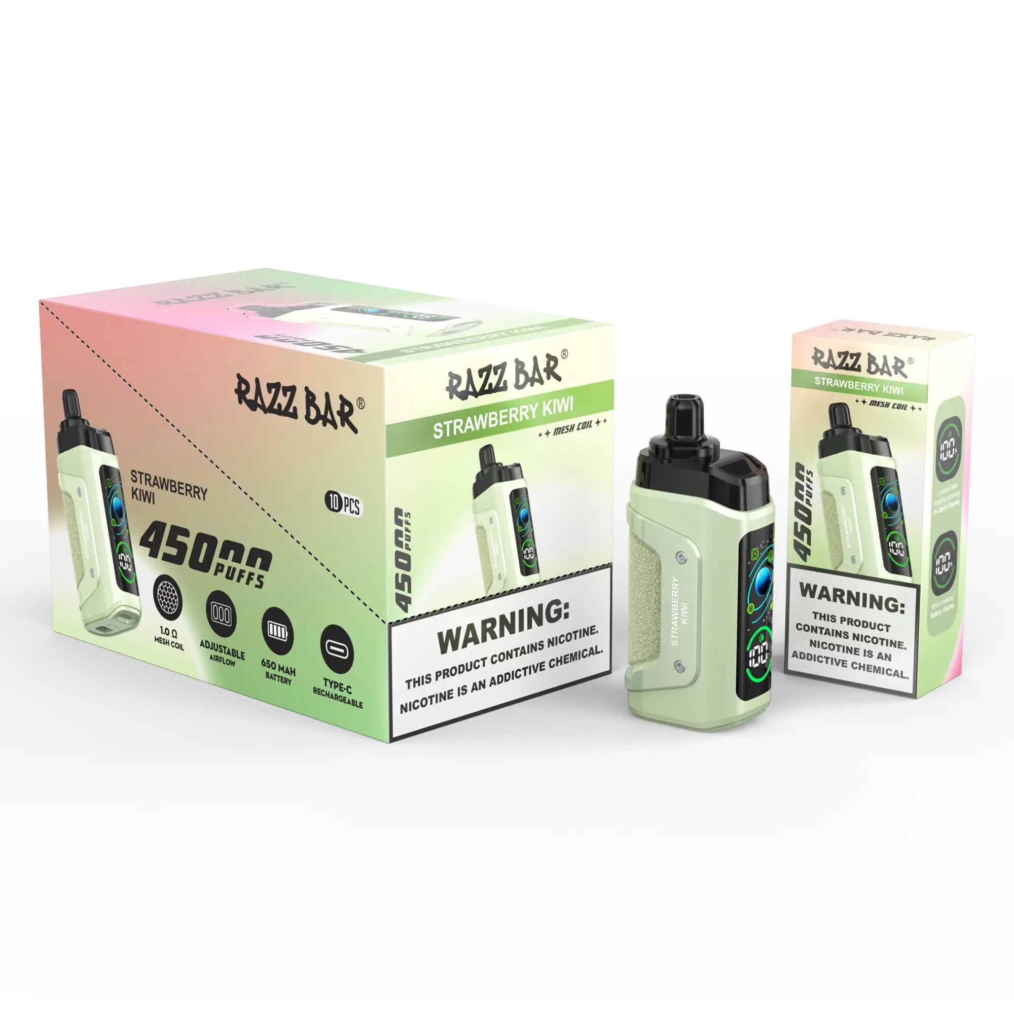 Razz Bar 45K Puff Galaxy Themed Smart Screen Vape | 45000 Puffs Tasty Vape with 2%/5% Nic Salt, Adjustable Airflow, Rechargeable - Image 7