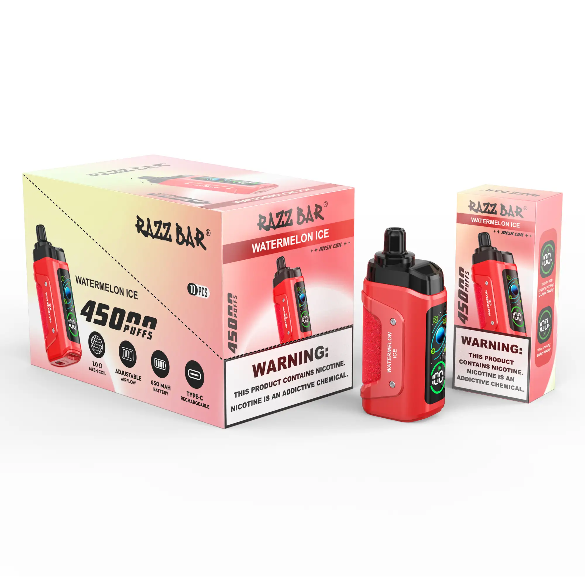 Razz Bar 45K Puff Galaxy Themed Smart Screen Vape | 45000 Puffs Tasty Vape with 2%/5% Nic Salt, Adjustable Airflow, Rechargeable - Image 2