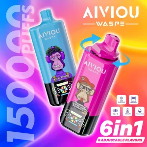 Newly Launched Waspe 150K Puff 6 in 1 Vape Pen | Longest Lasting Multi Flavor Disposable Vape with LED Screen & Triple Mesh Coils