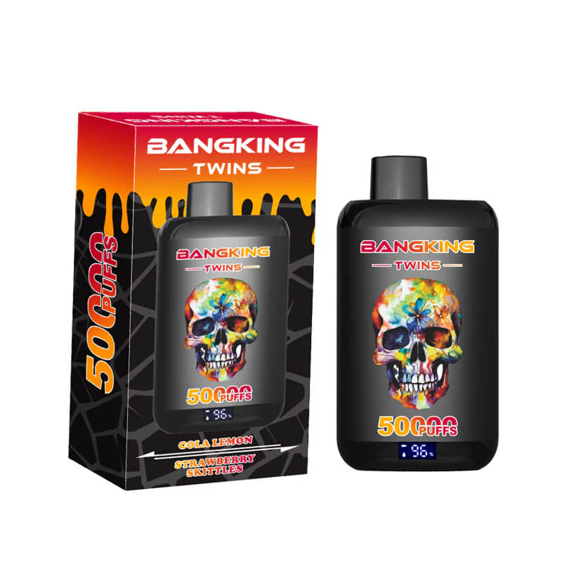 Bang King Twins 50000 Puffs 2 in 1 Vape Wholesale | 50K Puff Dual Flavor Switch Vape with 2%/5% Nicotine, Dark Skull Design | EU Stock