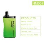 HM007 Custom 12000 Puffs Disposable Vapes 12Flavors