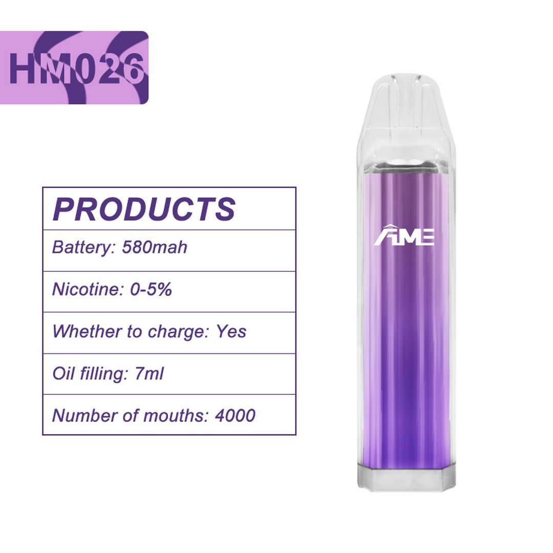 HM026-Cube-style Disposable Vape 580mAh 4000puffs