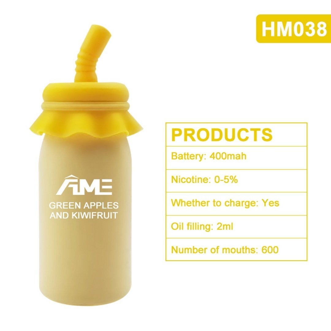 HM038-Strawberry Disposable Vapes Bulk 600 Ports 400mAh - Image 3