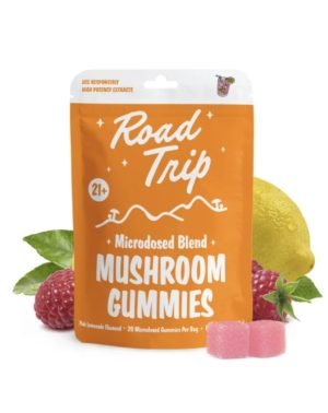 ROAD TRIP – MICRODOSED GUMMIES + FUNCTIONAL MUSHROOMS – PINK LEMONADE