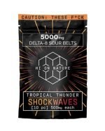 THC GUMMIES – DELTA 8 GUMMIES – TROPICAL THUNDER SHOCKWAVES SOUR BELTS – 500MG – BY HI ON NATURE
